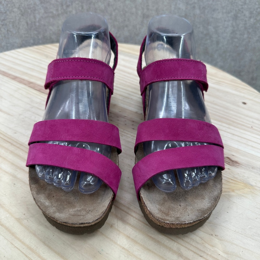 Naot Wedge Sandals Womens 8-8.5 Pink Suede Strappy Comfort Platform 1281-224853 - Picture 3 of 10